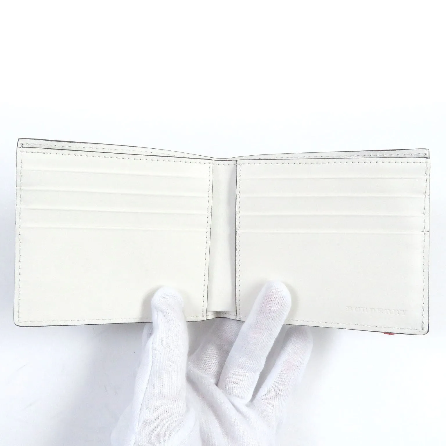 Burberry Icon Stripe Compact Wallet Goatskin