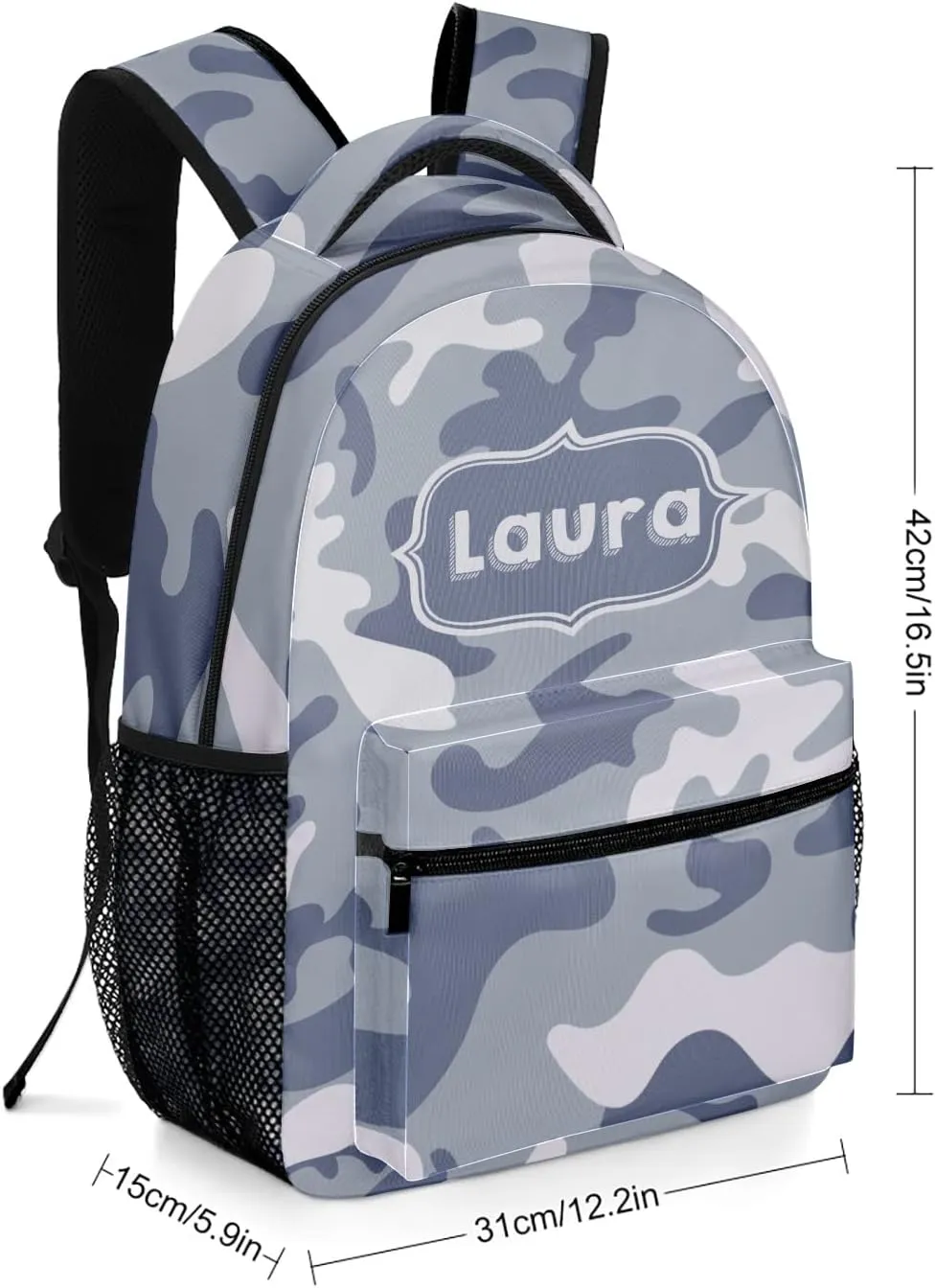 Camouflage Abstract Colorful Backpack Personalized Name Causual Daypack for Sport Camping