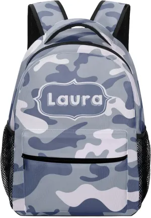 Camouflage Abstract Colorful Backpack Personalized Name Causual Daypack for Sport Camping