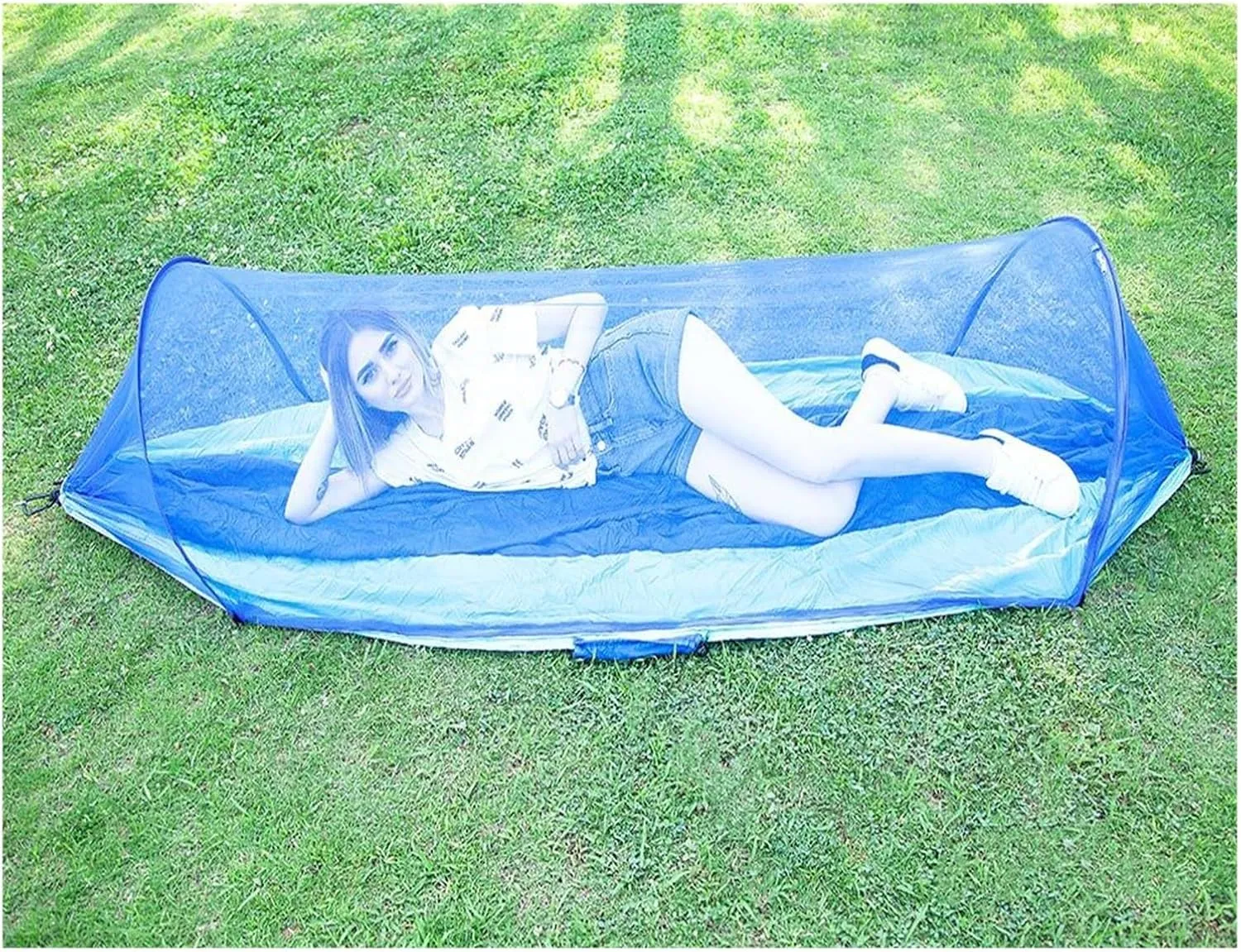 Camp Portable Outdoor Camping Hammock 1-2 Person Go Swing with Mosquito Net Hanging Bed Ultralight Tourist Sleeping Hammock Strong, F L290x140cm
