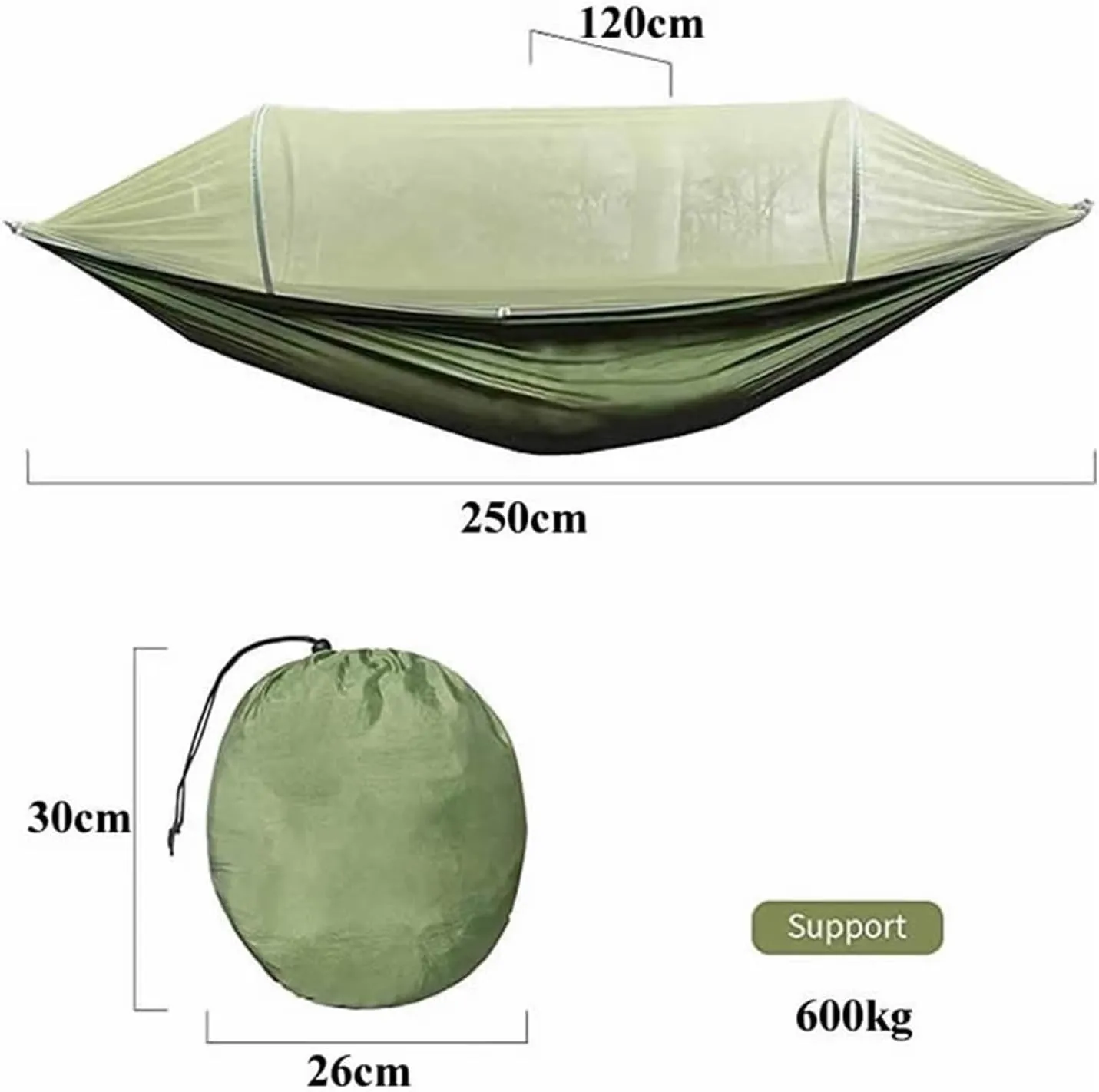 Camp Portable Outdoor Camping Hammock 1-2 Person Go Swing with Mosquito Net Hanging Bed Ultralight Tourist Sleeping Hammock Strong, F L290x140cm