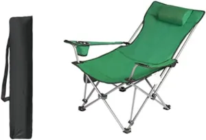 Camping Chair Fishing Chair Folding Chairs Camping Outdoor Folding Chair Portable Lawn Folding Seat Armchair with Cup Holder Pillow and Carry Bag Leisure Recliner Stool Lawn Chairs Outside (Color : G