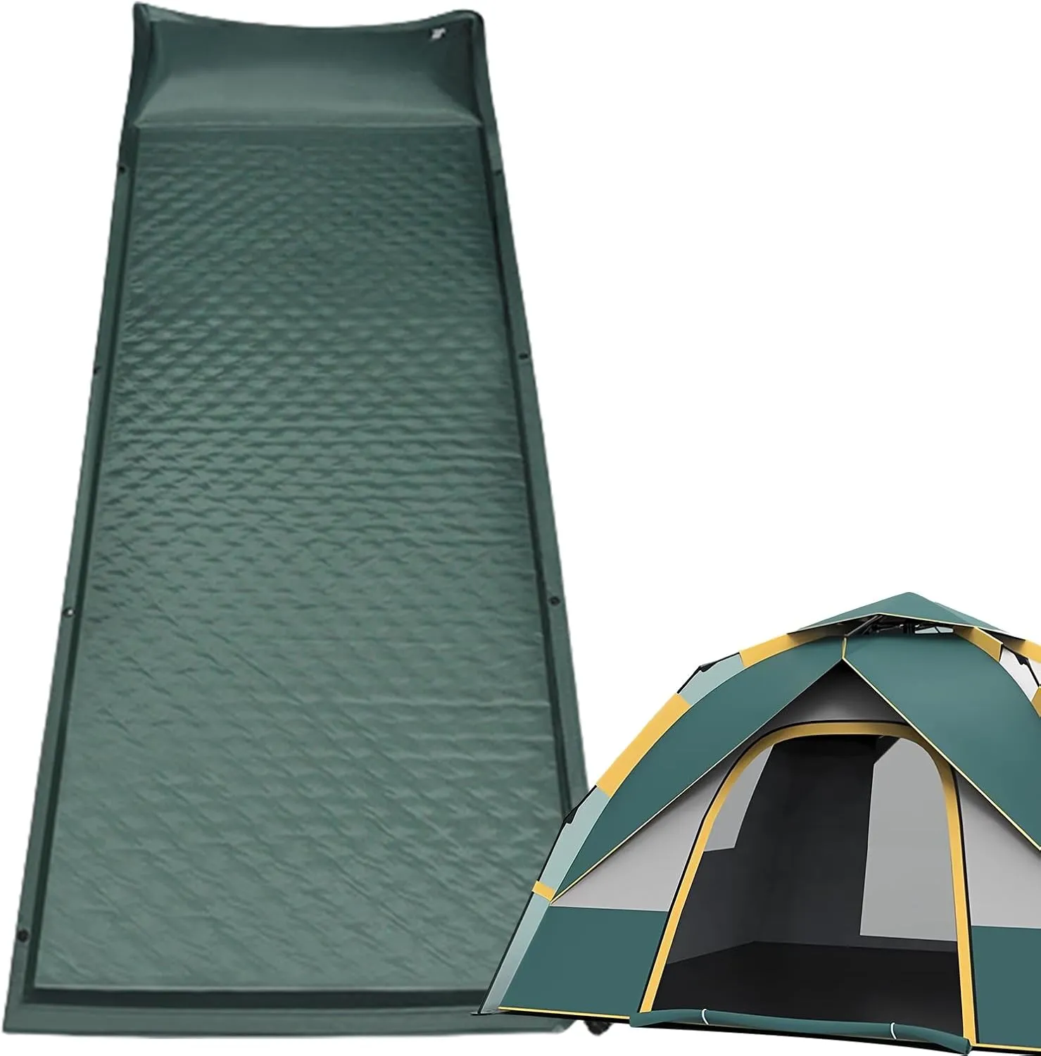 Camping Mattress Sleeping Pad, Thickness 1.97 Inch Inflatable Sleeping Mat Lightweight Waterproof Camping Bed Mat with Built-in Pump Air Mattress for Backpacking, Hiking, Tent, Traveling