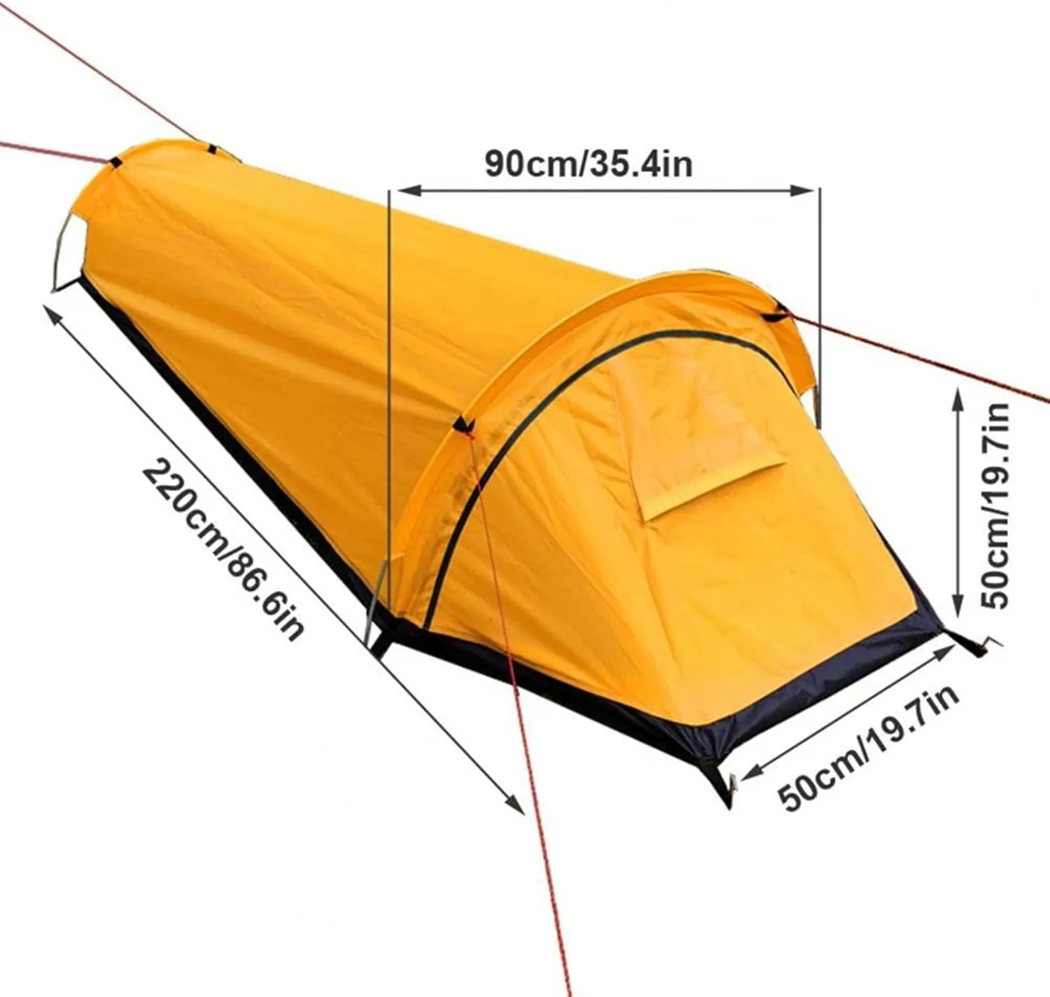 Camping Tent 1 Set Practical Polyester Rainproof Sturdy Frame Backpacking Tent for Hunting Backpacking Tent Camping Sleeping Bag (Color : Yellow) (YEL