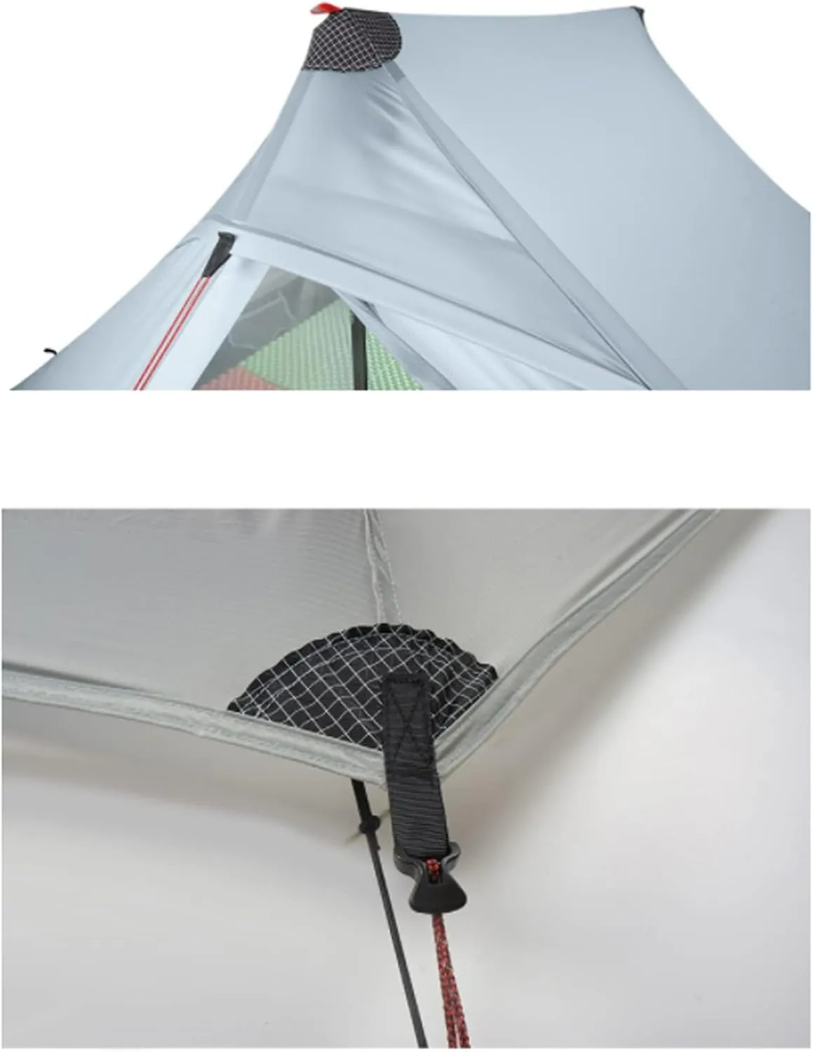Camping Tents, 2 Person Outdoor Ultralight Camping Tent 3 Season Professional 20d Nylon Both Sides Silicon Tent (Color : Gray 3 Season)