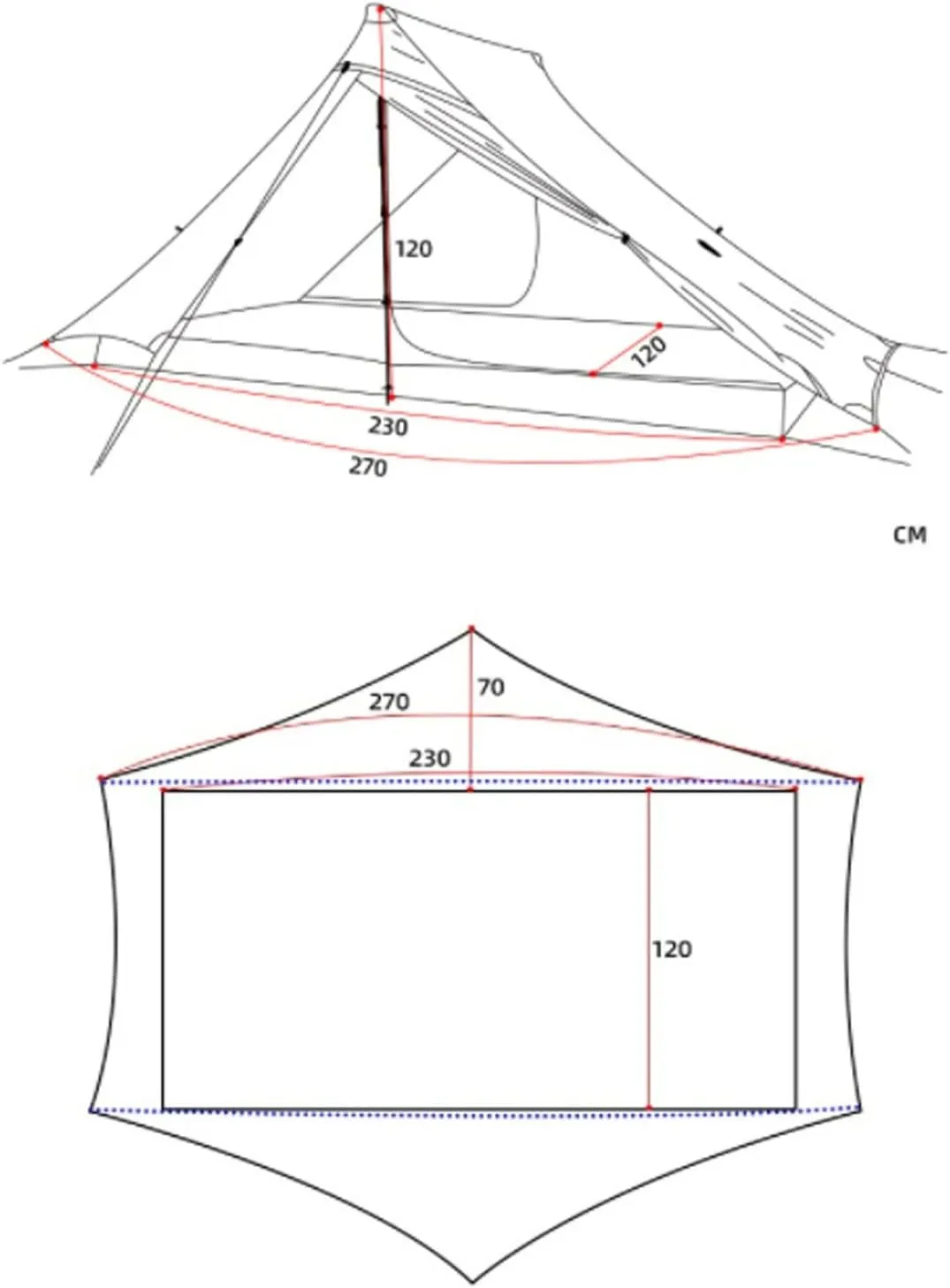 Camping Tents, 2 Person Outdoor Ultralight Camping Tent 3 Season Professional 20d Nylon Both Sides Silicon Tent (Color : Gray 3 Season)