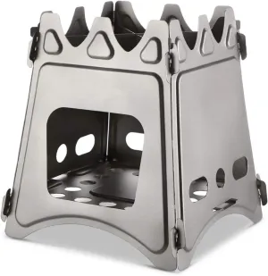Camping Wood Stove Outdoor Wood Burning Camp Stove Potable Folding Stainless Steel Backpacking Stove for Camping Cooking