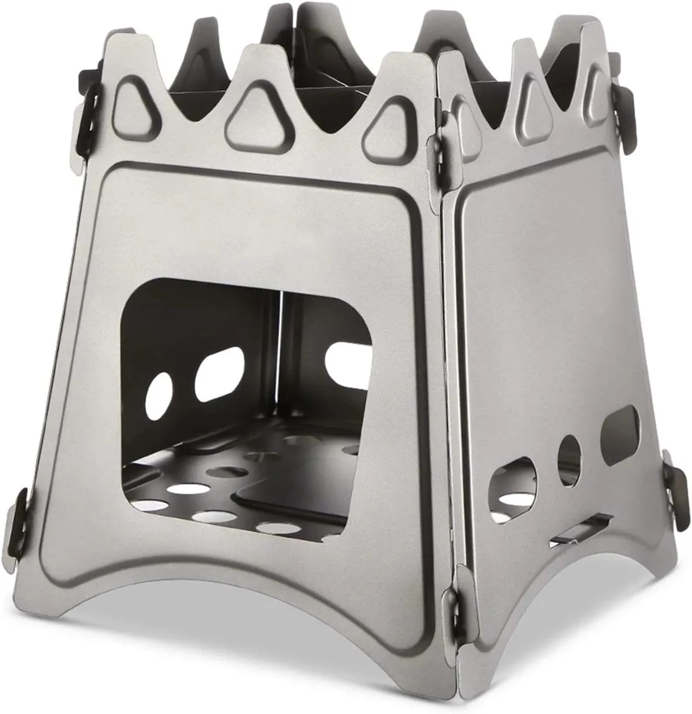 Camping Wood Stove Outdoor Wood Burning Camp Stove Potable Folding Stainless Steel Backpacking Stove for Camping Cooking