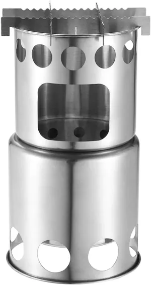 Camping Wood Stove Stainless Steel Wood Burning Stove Potable Folding Lightweight Pocket Stove for Outdoor Hiking