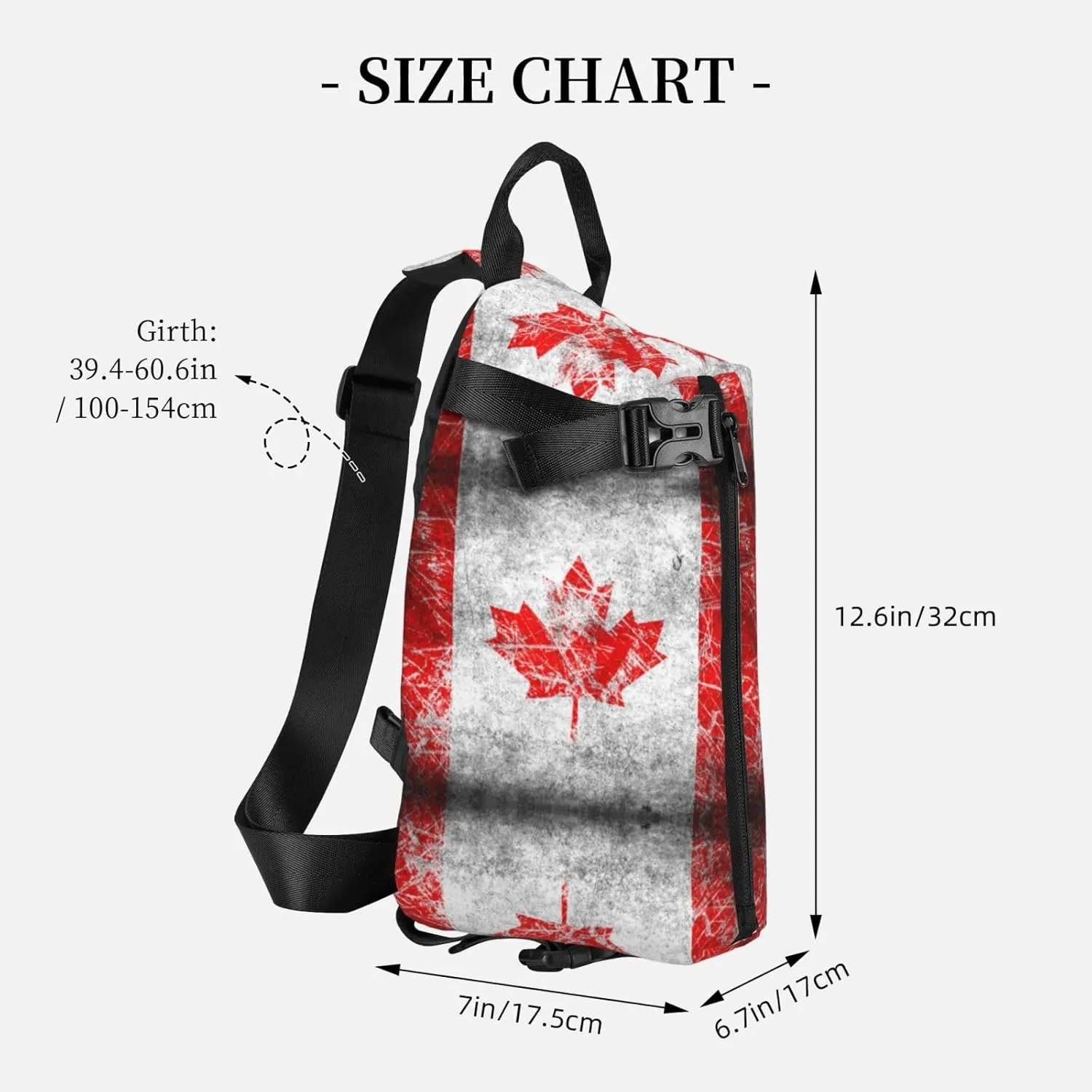 Canada Flag Print Crossbody Backpack Unisex Chest Bag, Lightweight And Sling Bag For Travel