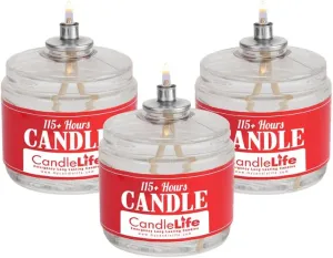 Candlelife Emergency Survival Candle (Set of 3) - 115 Hours Long Lasting Burning Time - Great Source of Light for Blackout, Camping, Fishing and Hunting
