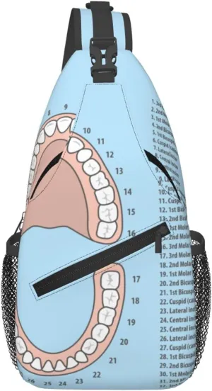 Canine Tooth Information Chart Sling Backpack Chest Bag Fashion Crossbody Shoulder Bags Casual Daypack For Men Women