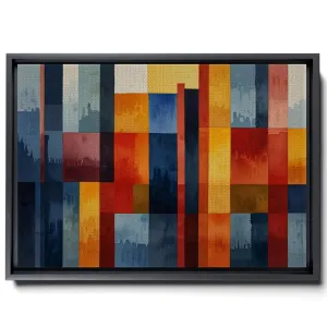 Canvas Print Vibrant Fusion Modern Colorful Abstract Wall Art Prints Canvas Artwork with Red Maya Blue and Orange Palette Texture Wall Art, Arts