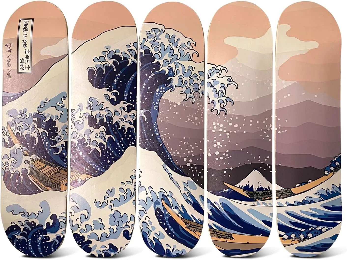 Canvas Wall Art - Hokusai Great Wave Off Kanagawa Skateboard Art - Canvas Wall Decor for Home, Living Room, Office, Farmhouse - Skateboard Deck for Lovers & Enthusiasts