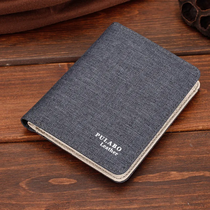 Canvas Wallet Men Short Ultra-thin Zipper Wallet student Card Wallet
