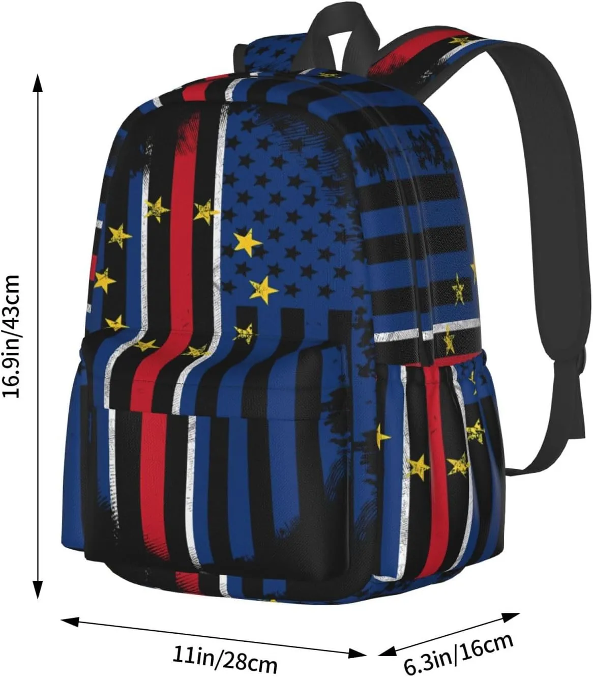 Cape Verdean American Flag Large Travel Backpack Casual Backpacks Laptop Daypack Working Rucksack Lightweight Back Pack Sports Bag with Adjustable Shoulder Strap