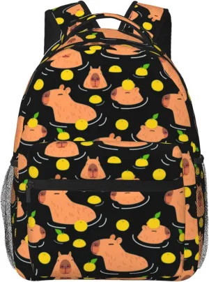 capybara backpack,capybara stuff,capybara accessories,capybara gifts,capybara supplies,cute backpack,backpack for women,backpack for men,11.4 * 7.8 * 15.7 inches,04