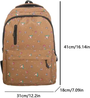 Capybara Cute Backpack Large Capacity Kawaii Schoolbag Travel Backpack (Khaki 1)