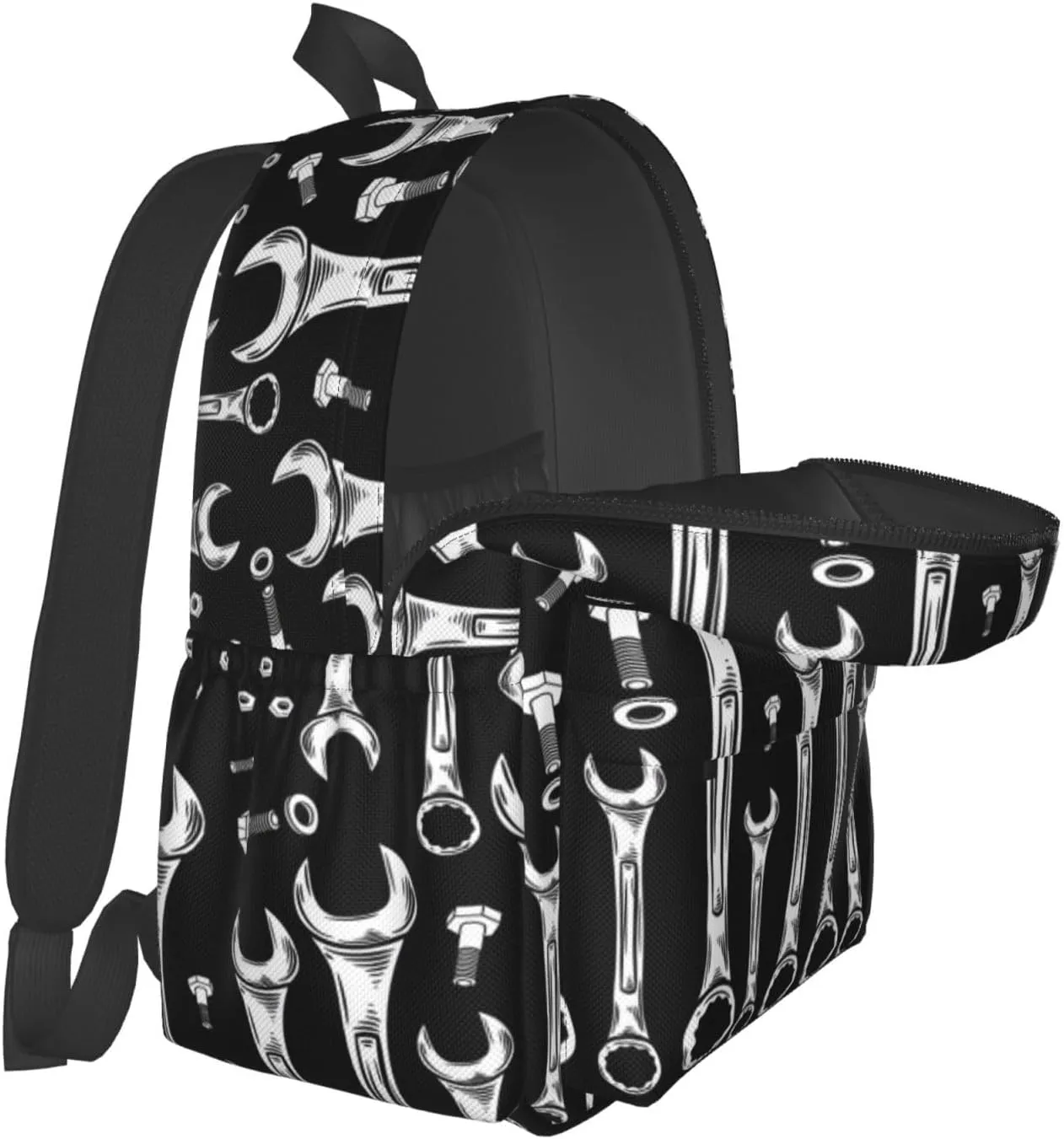 Car Mechanic American Flag Casual Backpacks Large Travel Backpack Laptop Rucksack Sports Daypack Adjustable Strap Bag for Camping Hiking