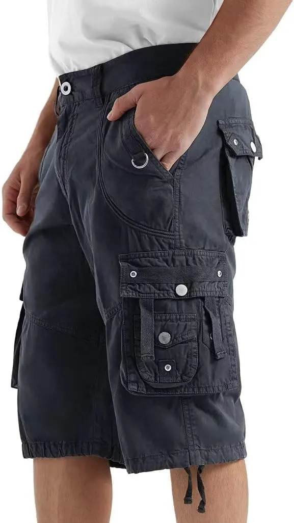 Cargo Shorts for Men Casual 3/4 Capri Pants with Pockets Long Below Knee Length Loose Fit Hiking Work