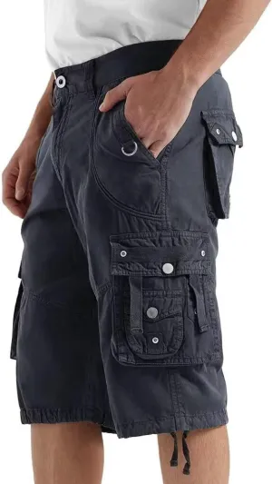 Cargo Shorts for Men Casual 3/4 Capri Pants with Pockets Long Below Knee Length Loose Fit Hiking Work