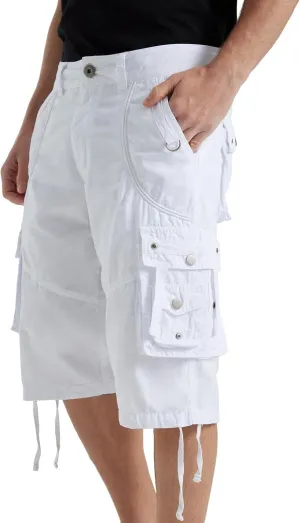 Cargo Shorts for Men Casual 3/4 Capri Pants with Pockets Long Below Knee Length Loose Fit Hiking Work