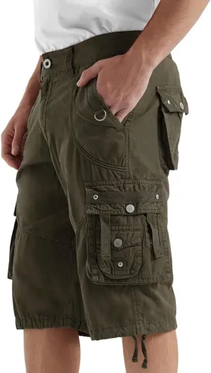 Cargo Shorts for Men Casual 3/4 Capri Pants with Pockets Long Below Knee Length Loose Fit Hiking Work