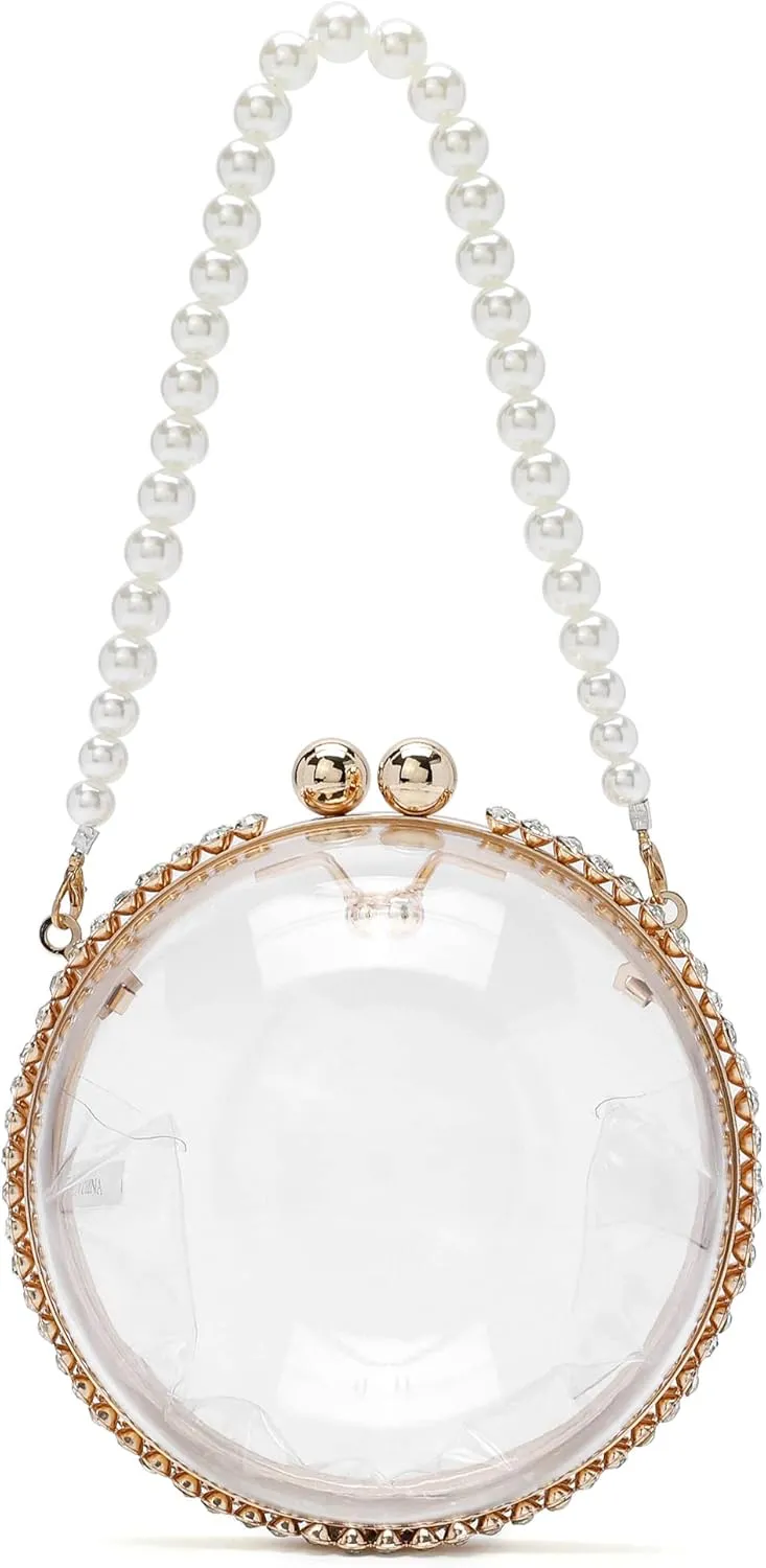CARIEDO Women Flap Evening Tote Bag Acrylic Clutch Bridal Wallet for Wedding Prom Night Party