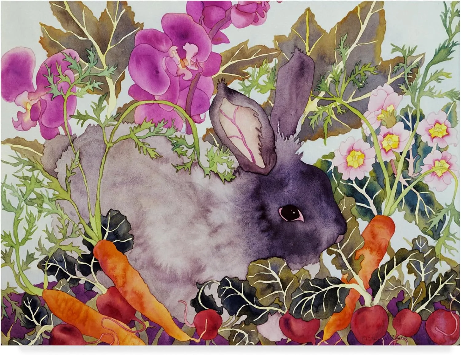 Carissa Luminess 'Rabbit With Carrots' Canvas Art