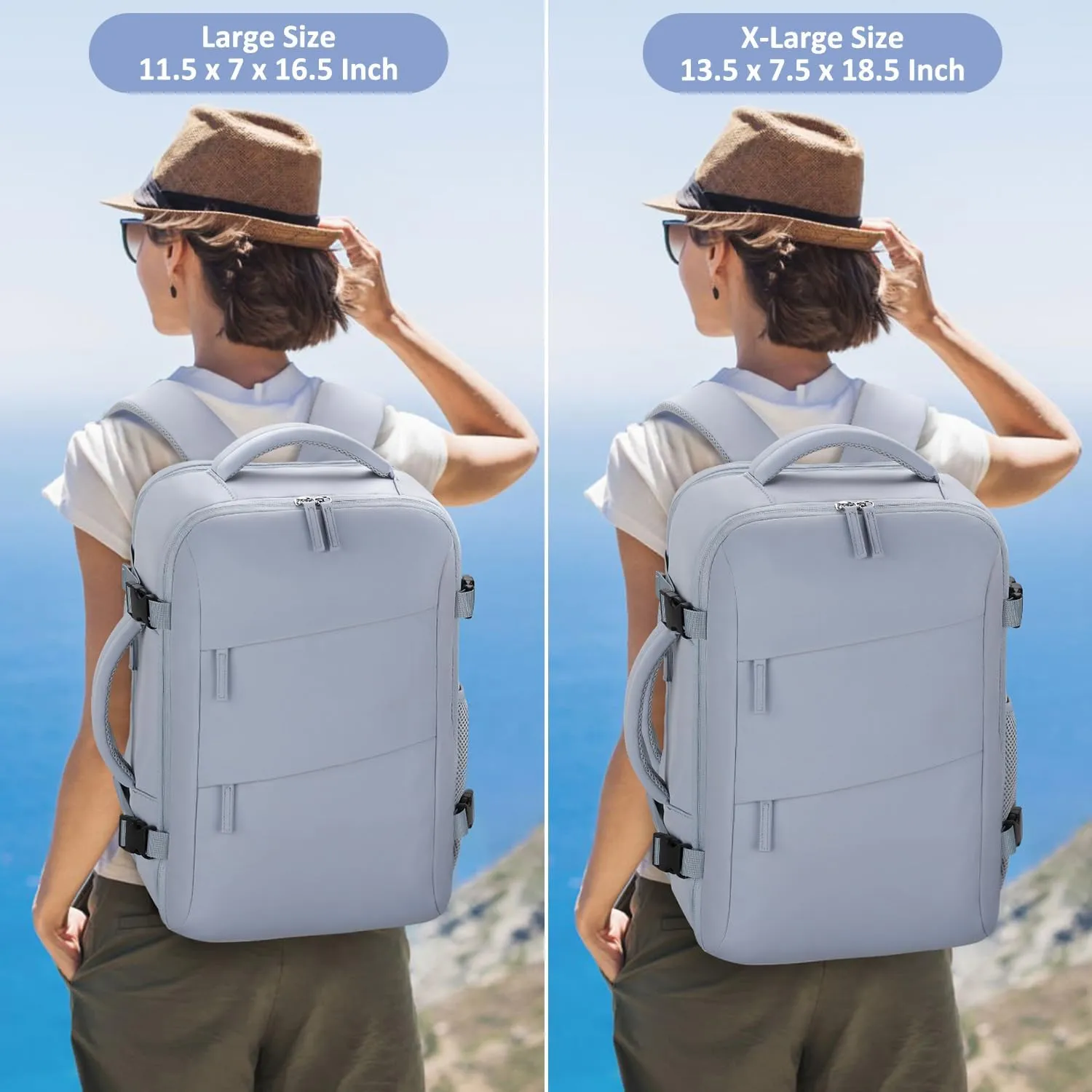 Carry on Backpack for Women TSA Approved 15.6 Inch Travel Laptop Backpack for Women Travel Essentials Foldable Womens Travel Backpack Suitcase Blue
