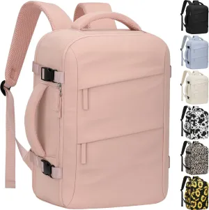 Carry on Backpack for Women TSA Approved 15.6 Inch Travel Laptop Backpack for Women Travel Essentials Womens Travel Backpack Suitcase Pink