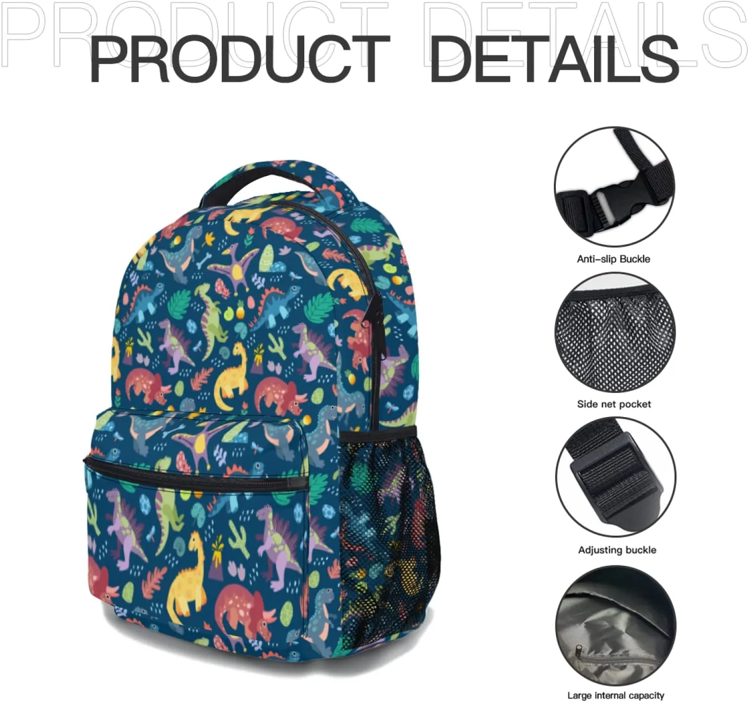 Cartoon Dinosaur Backpack Cute Animal Toddler School Bookbag Travel Camping Shoulder Bag Casual Daypack for Students Teen Girls Boys