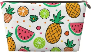 Cartoon Fruit Makeup Bag Waterproof Cosmetic Bag Organizer Small Make Up Zipper Pouch Portable Travel Toiletry Bag For Women Girls