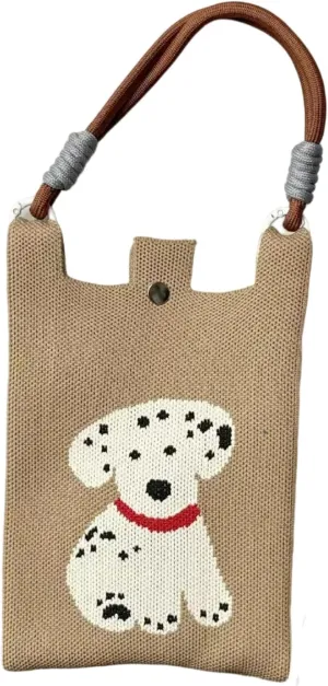 Cartoon Knit Phone Bag – Trendy & Versatile Crossbody Bag for Women, Multi-functional Shoulder & Crossbody Bag & Handbag