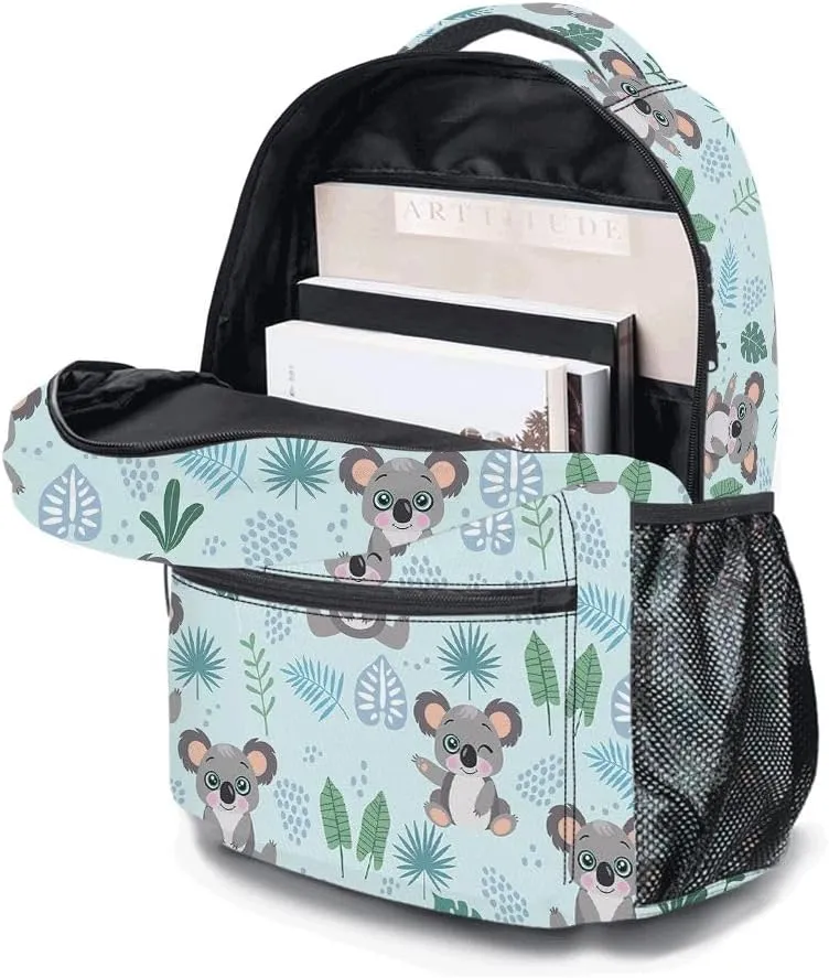 Cartoon Koala Backpack, Casual Lightweight Laptop Bag, Classic Shoulders Backpack Cool Daypack with Multiple Pockets (Cartoon Koala)
