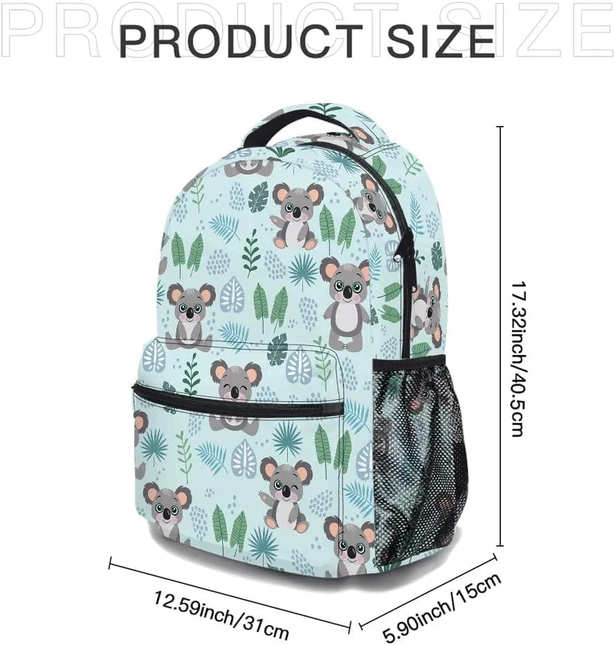 Cartoon Koala Backpack, Casual Lightweight Laptop Bag, Classic Shoulders Backpack Cool Daypack with Multiple Pockets (Cartoon Koala)