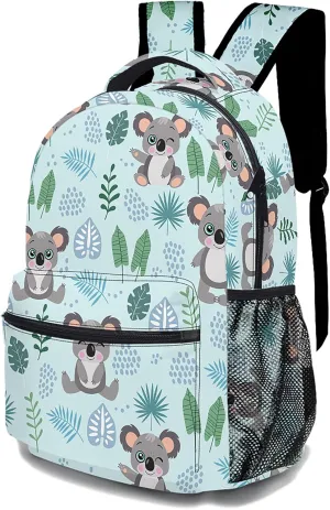 Cartoon Koala Backpack, Casual Lightweight Laptop Bag, Classic Shoulders Backpack Cool Daypack with Multiple Pockets (Cartoon Koala)