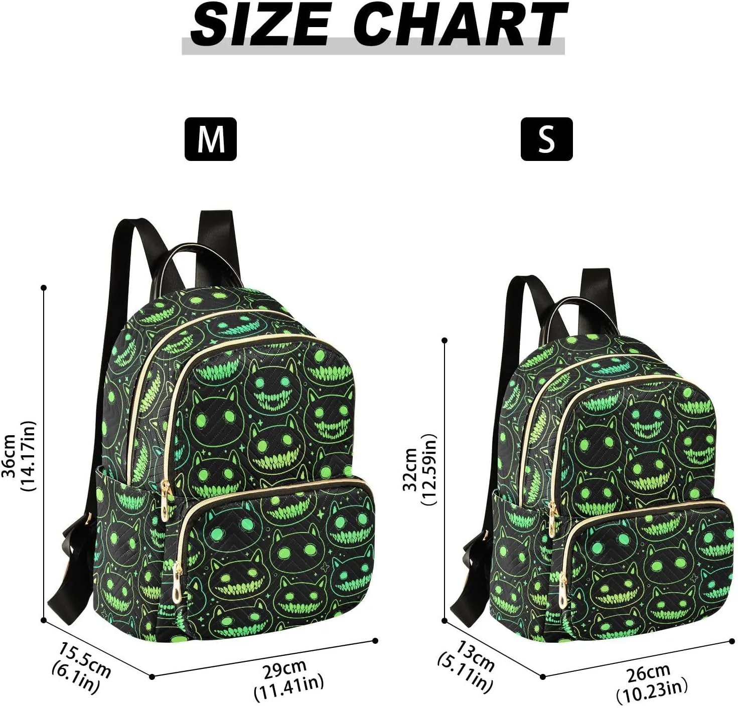 Cartoon Spooky Animal Head Mini Backpack Fashion Backpack Purse for Women,Handbag Shoulder Bag Casual Daypack, Ladies Gift for College Work （M）