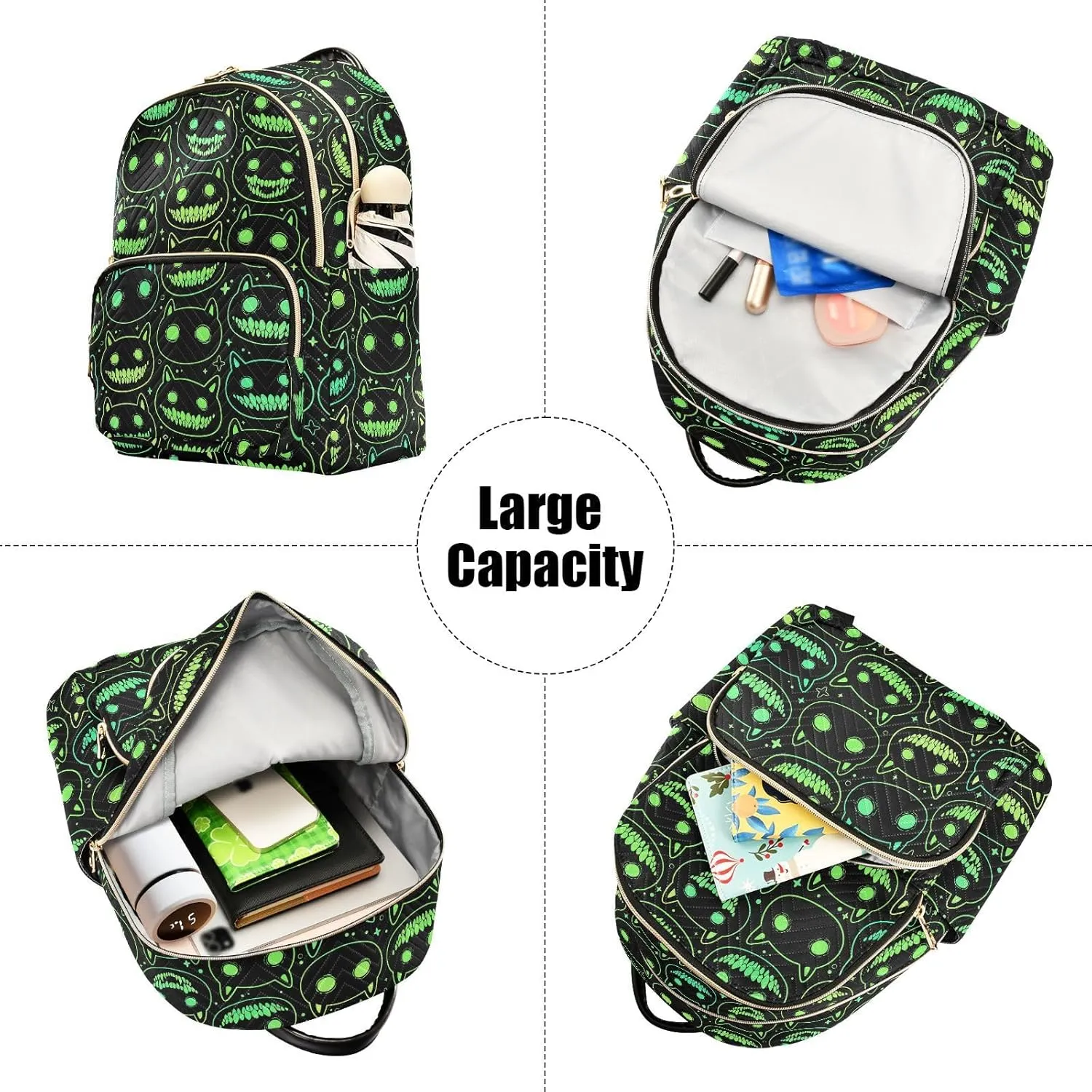 Cartoon Spooky Animal Head Mini Backpack Fashion Backpack Purse for Women,Handbag Shoulder Bag Casual Daypack, Ladies Gift for College Work （M）
