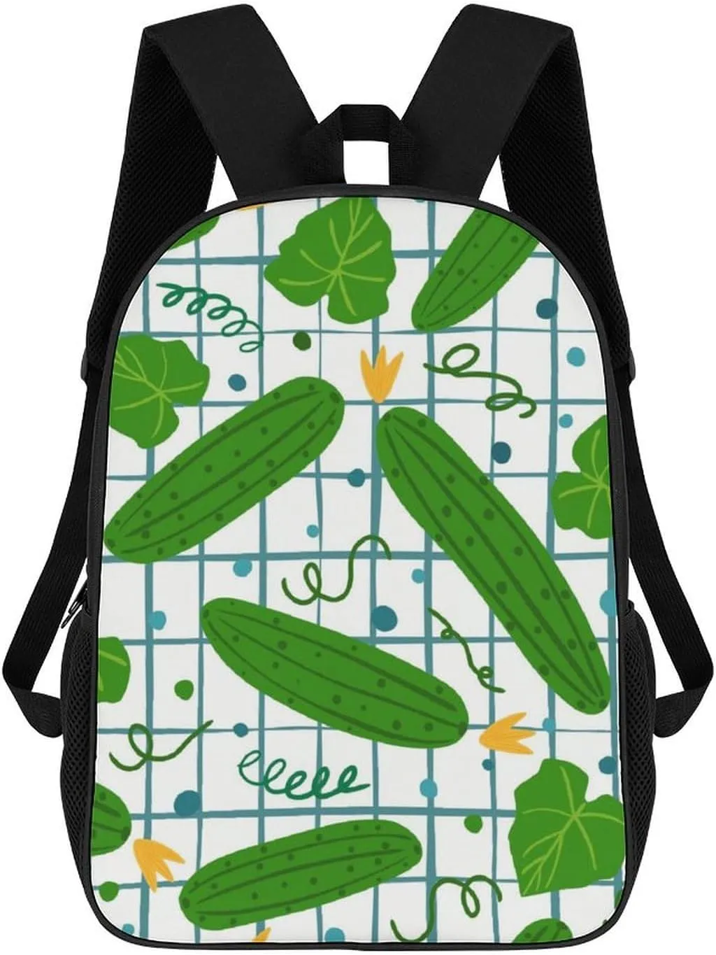 Cartoon Vegetables Cucumber Pattern Backpack for Worker Business Hiking Travel Bag Shoulders Bag