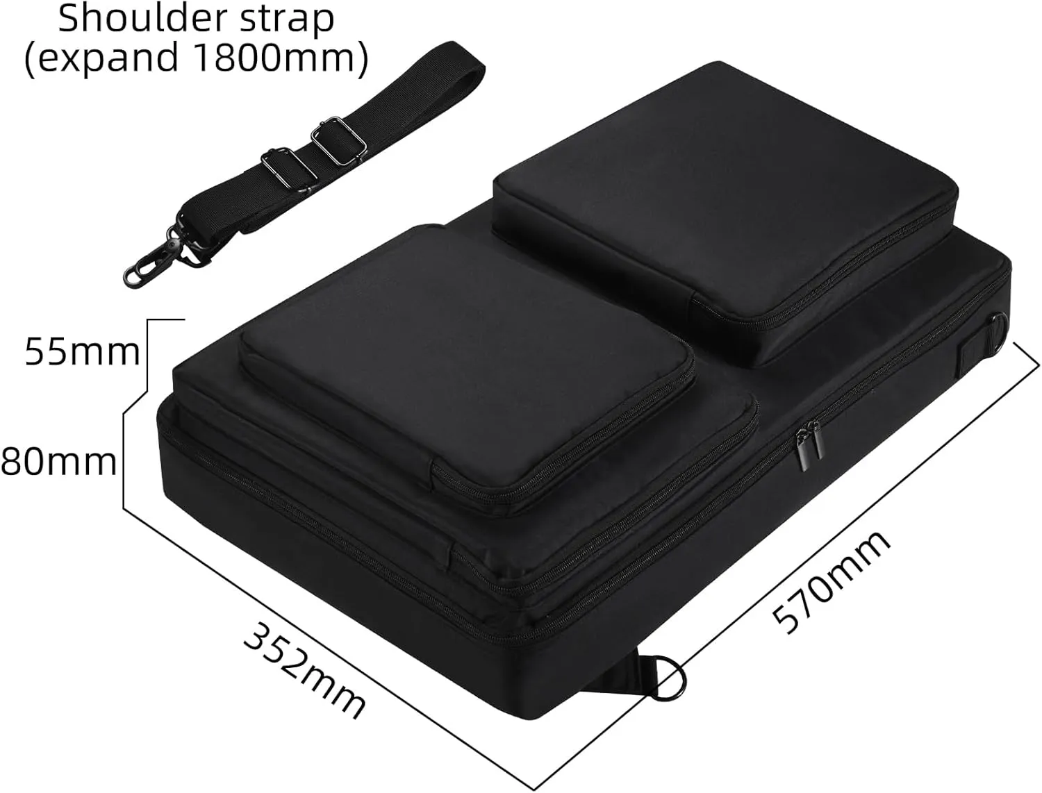Case for Hercules Inpulse 500,for Native Instruments Traktor Kontrol S4 Mk3,for Pioneer DJ DDJ-SR2/SR,DJ Controller Travel Carry Cover Shoulder Bag Backpack for Headphone,Tablet,Cable(Black)