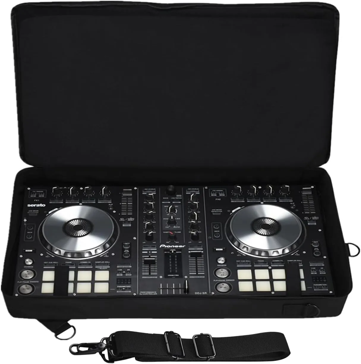 Case for Hercules Inpulse 500,for Native Instruments Traktor Kontrol S4 Mk3,for Pioneer DJ DDJ-SR2/SR,DJ Controller Travel Carry Cover Shoulder Bag Backpack for Headphone,Tablet,Cable(Black)