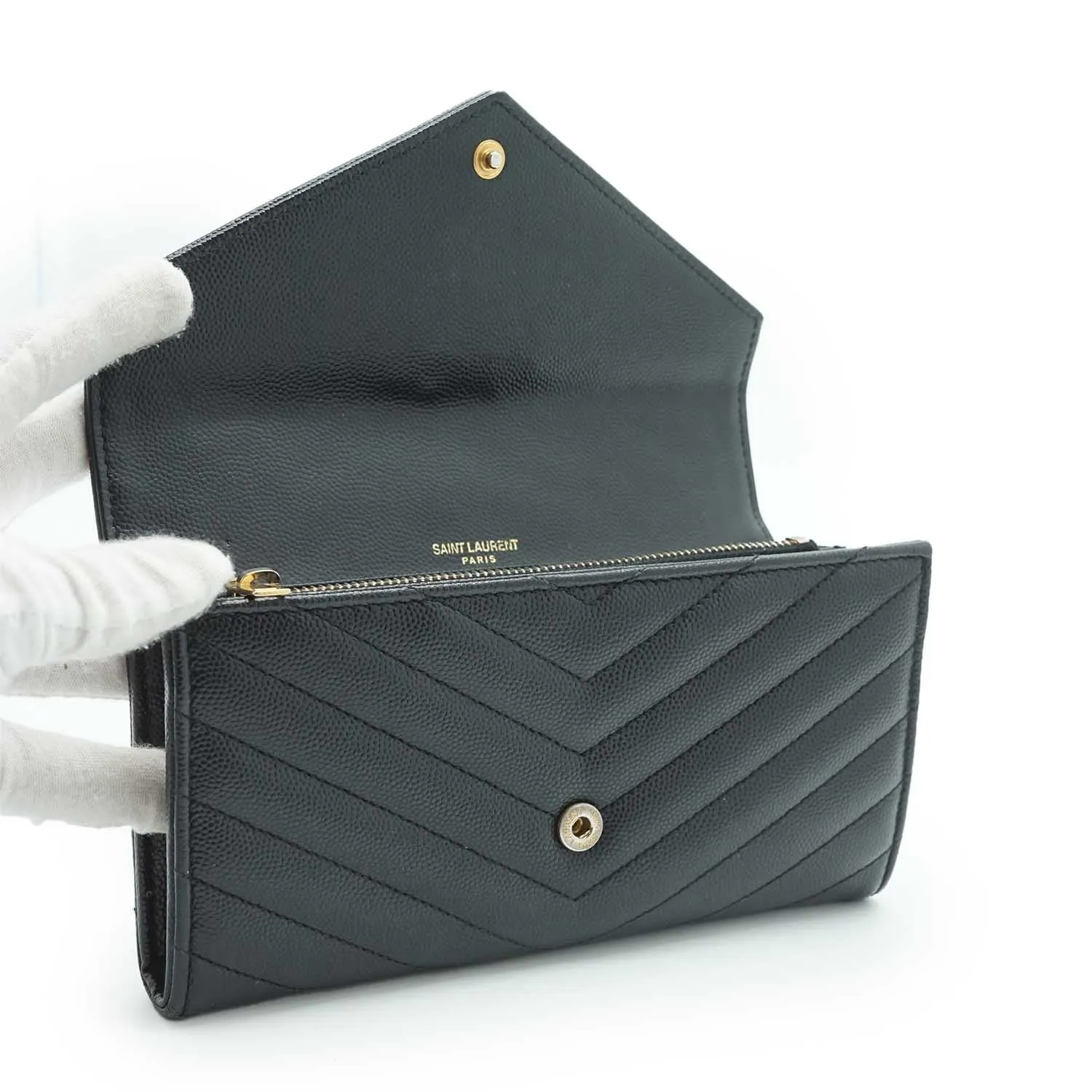 Cassandra Caviar Skin Long Wallet