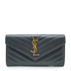 Cassandra Caviar Skin Long Wallet