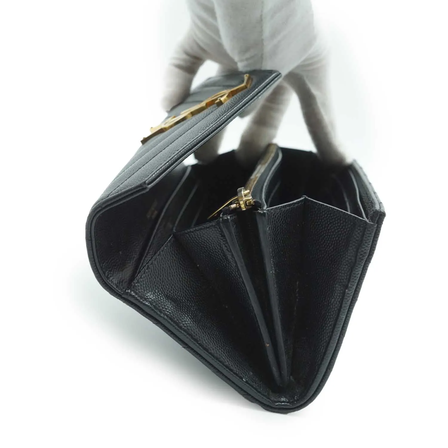 Cassandra Caviar Skin Long Wallet