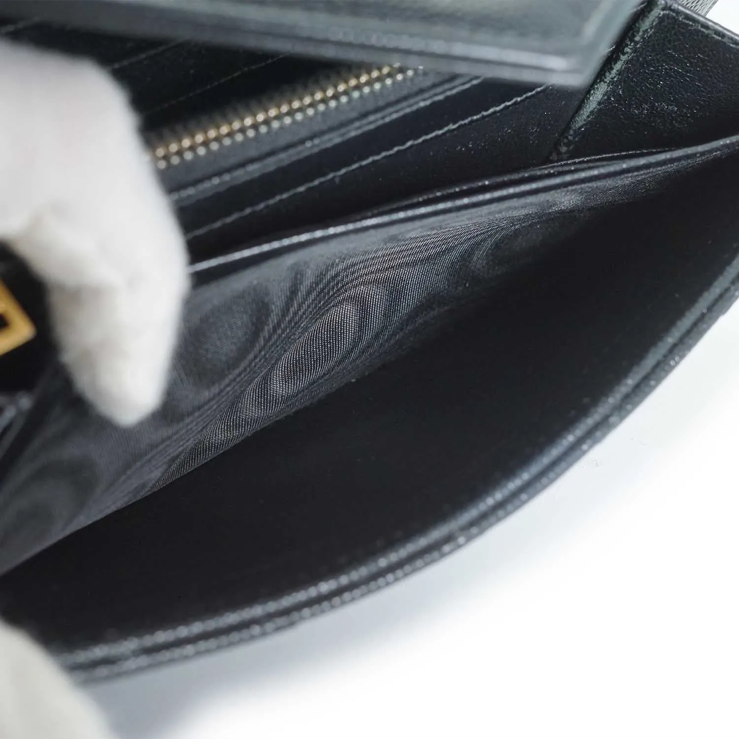 Cassandra Caviar Skin Long Wallet