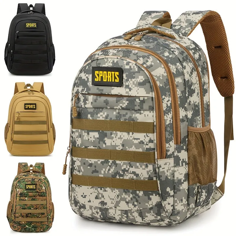 Casual Backpack | High-Capacity Camo & Solid Color Options