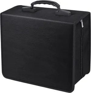 CD/DVD Binder, CD DVD Case Holder Binder 400 Capacity CD/DVD Wallet Storage Booklet Album Box (White Binder, Black)