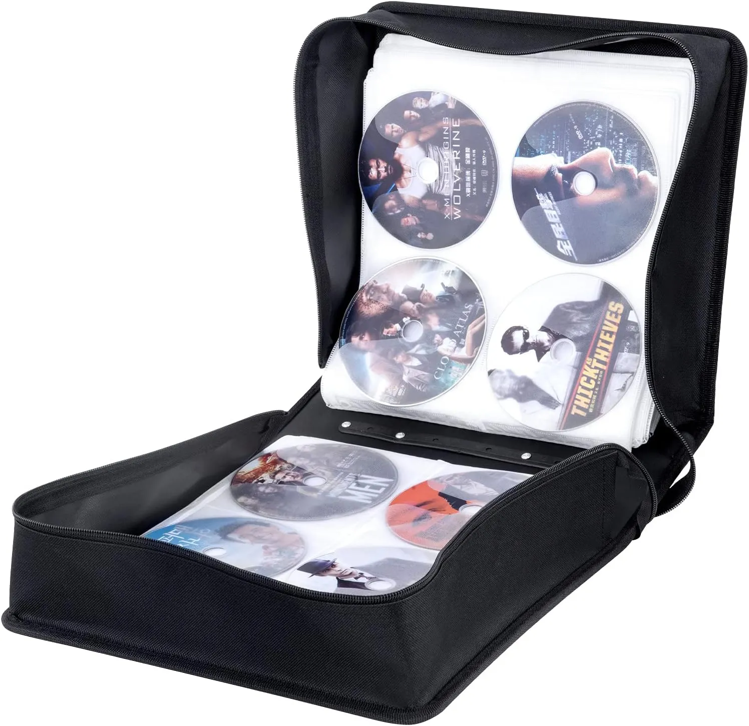 CD/DVD Binder, CD DVD Case Holder Binder 400 Capacity CD/DVD Wallet Storage Booklet Album Box (White Binder, Rose)