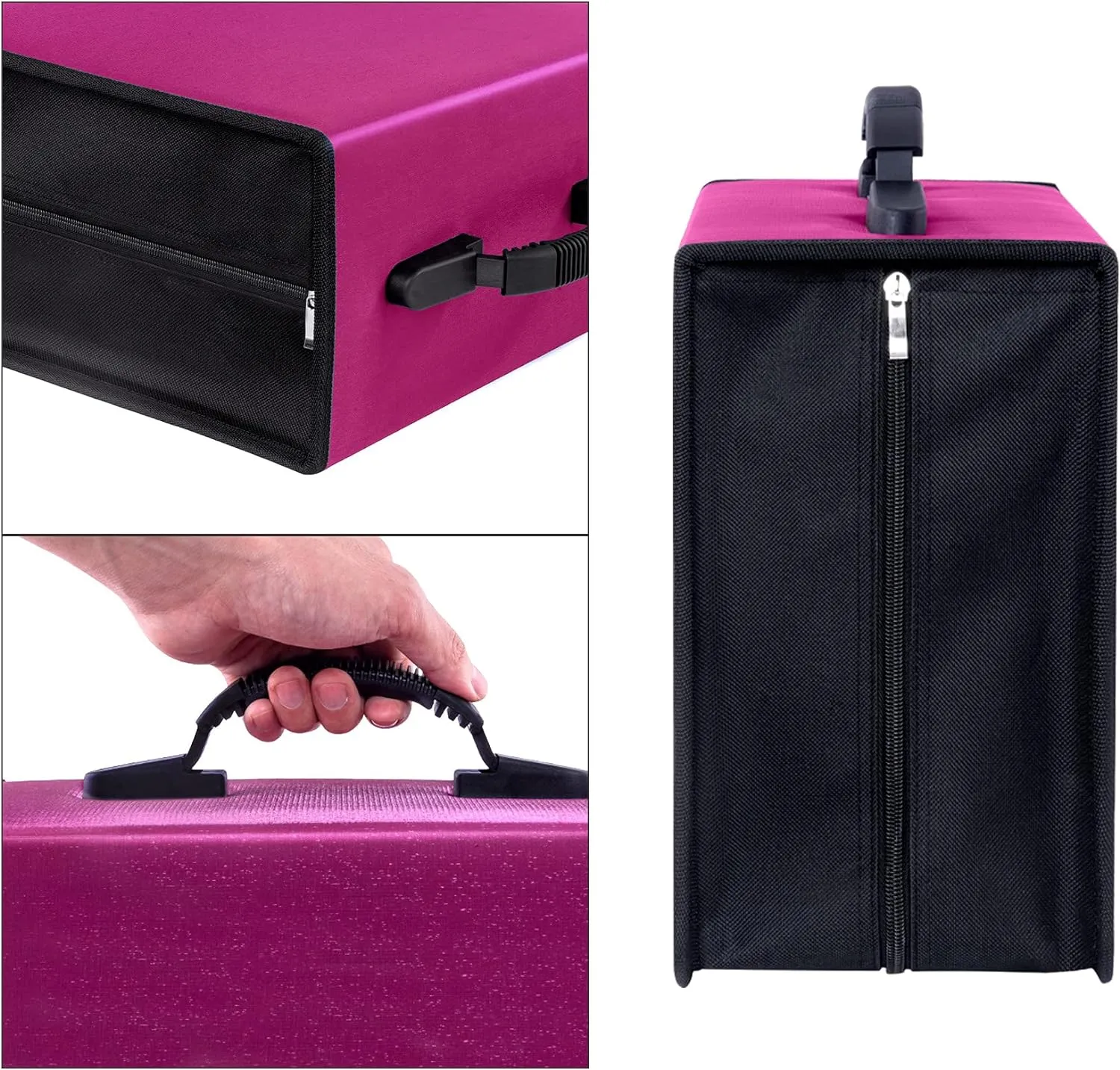 CD/DVD Binder, CD DVD Case Holder Binder 400 Capacity CD/DVD Wallet Storage Booklet Album Box (White Binder, Rose)
